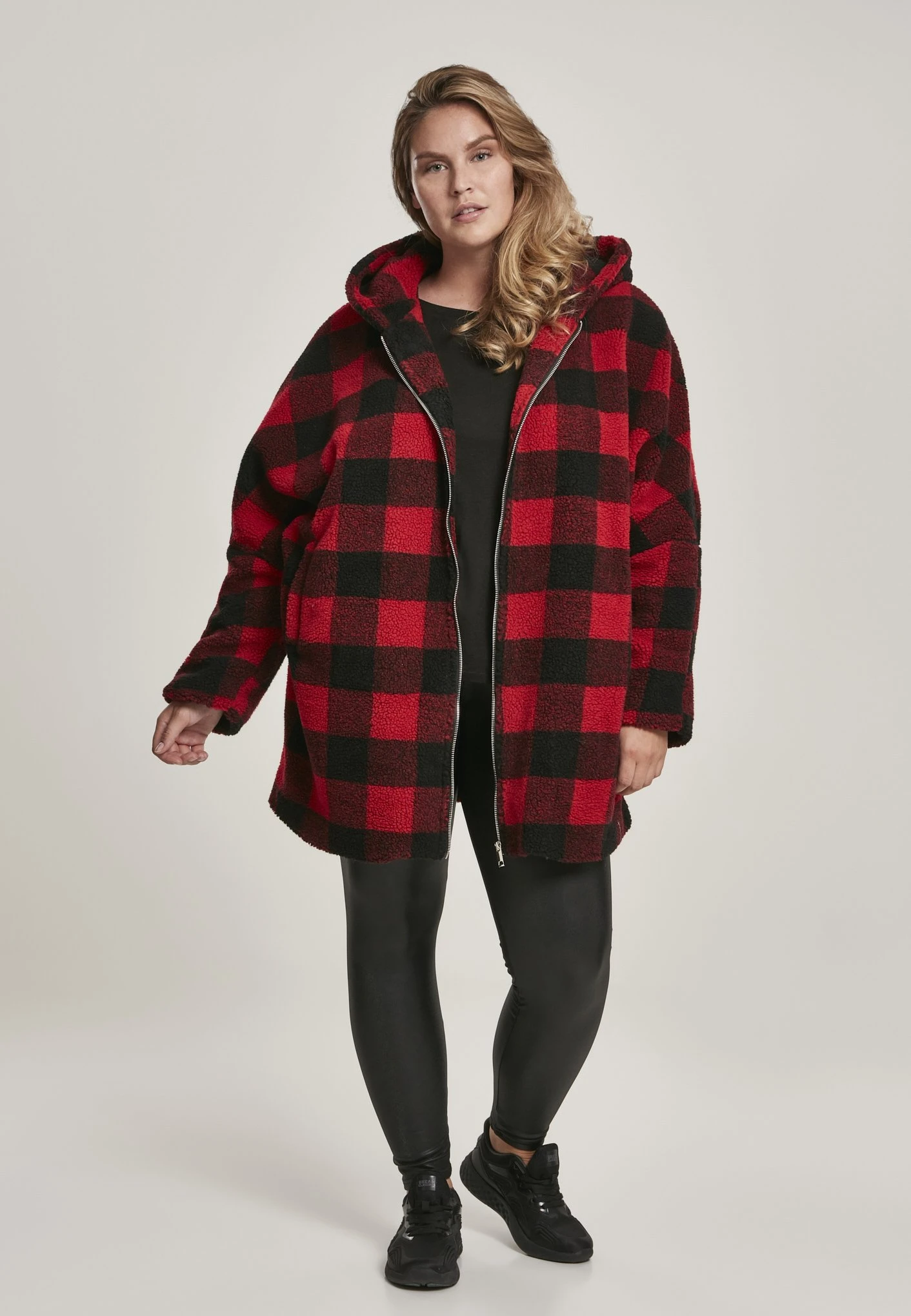 URBAN CLASSICS Halflange Jas - Red/Black 4 URBAN CLASSICS Halflange Jas - Red/Black - Afbeelding 2