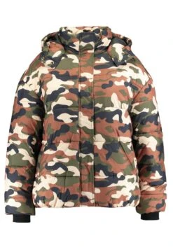 Ladies Boyfriend Camo Puffer - Winterjas - Khaki -Urban Classics 00fe978f1a0d4f76a0318ed8c22b0941
