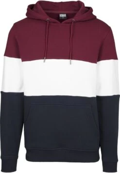 URBAN CLASSICS 3-Tone Hoody - Hoodie - Dark Red -Urban Classics 01b6ab1b0a81477ba445375567e58ca0