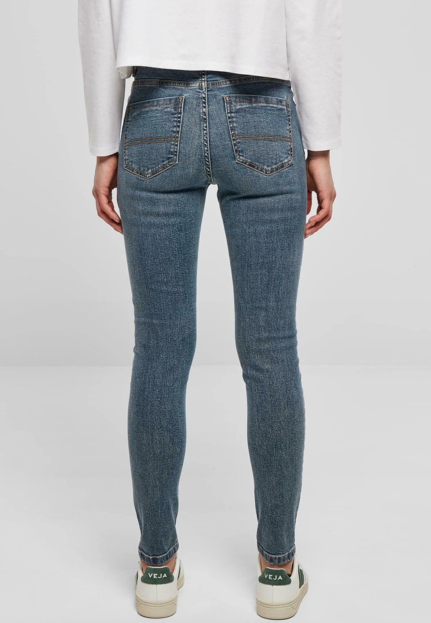 URBAN CLASSICS Mid Waist- Jeans Skinny Fit - Midstone Washed 5 URBAN CLASSICS Mid Waist- Jeans Skinny Fit - Midstone Washed - Afbeelding 3