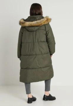 Ladies Oversize Puffer Coat - Winterjas - Darkolive/Beige -Urban Classics 04959f7931e74050a3d0f8f19f17d82e