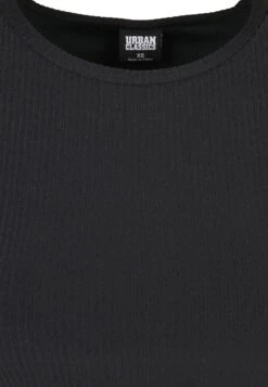 URBAN CLASSICS Ladies Cropped Lace Hem Tee - T-Shirt Print - Schwarz -Urban Classics 06aa937bd87246f5a4984d0ba10dce3b