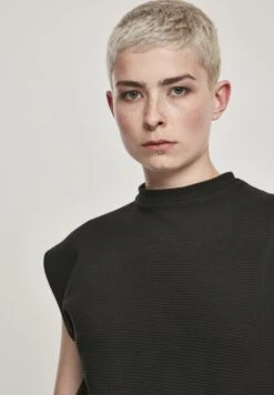 URBAN CLASSICS Ladies Naps Terry Extended Shoulder Dress - Jurk - Black -Urban Classics 077107a798324b59888e9b1208d06ac1