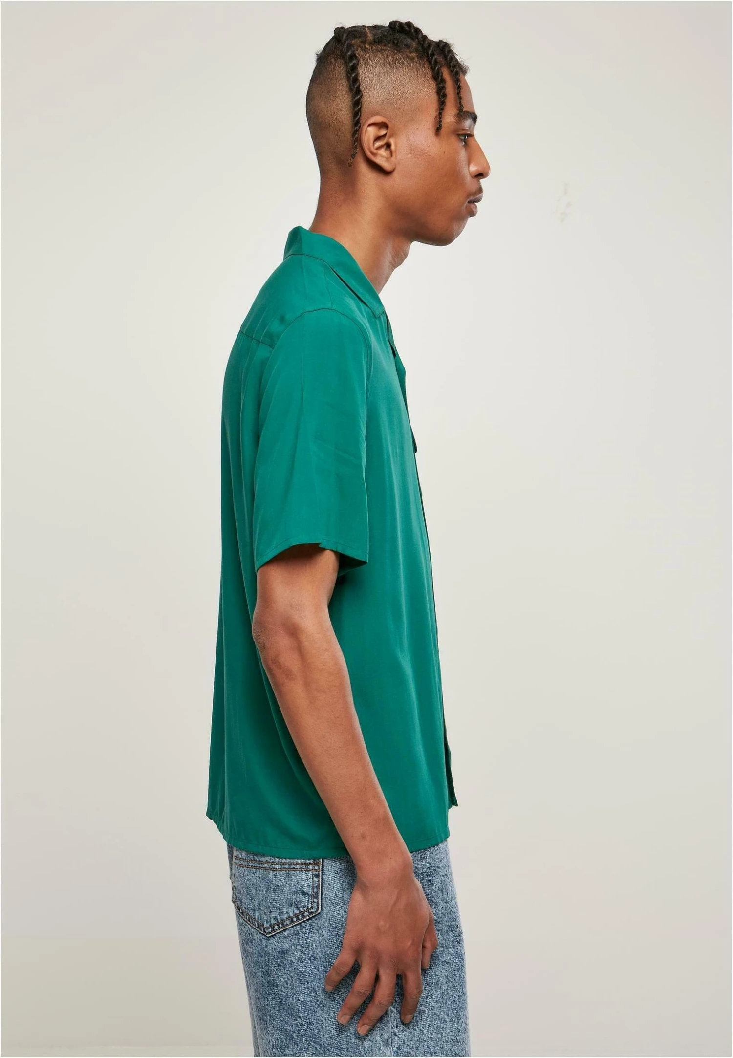 URBAN CLASSICS Viscose Camp Shirt - Overhemd - Green 6 URBAN CLASSICS Viscose Camp Shirt - Overhemd - Green - Afbeelding 4