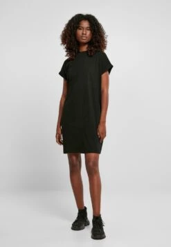 URBAN CLASSICS Ladies Rainbow Tee Dress - Jerseyjurk - Black -Urban Classics 090f83d2bf8b4e02a67a9967e1b4cf06