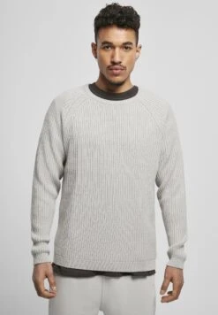 URBAN CLASSICS Ribbed Raglan Sweater - Trui - Lightasphalt