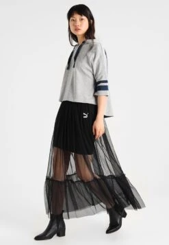 URBAN CLASSICS Ladies Taped Short Sleeve Hoody - Hoodie - Grey/Navy -Urban Classics 09df7720ba28484c886e8a1477ddb089