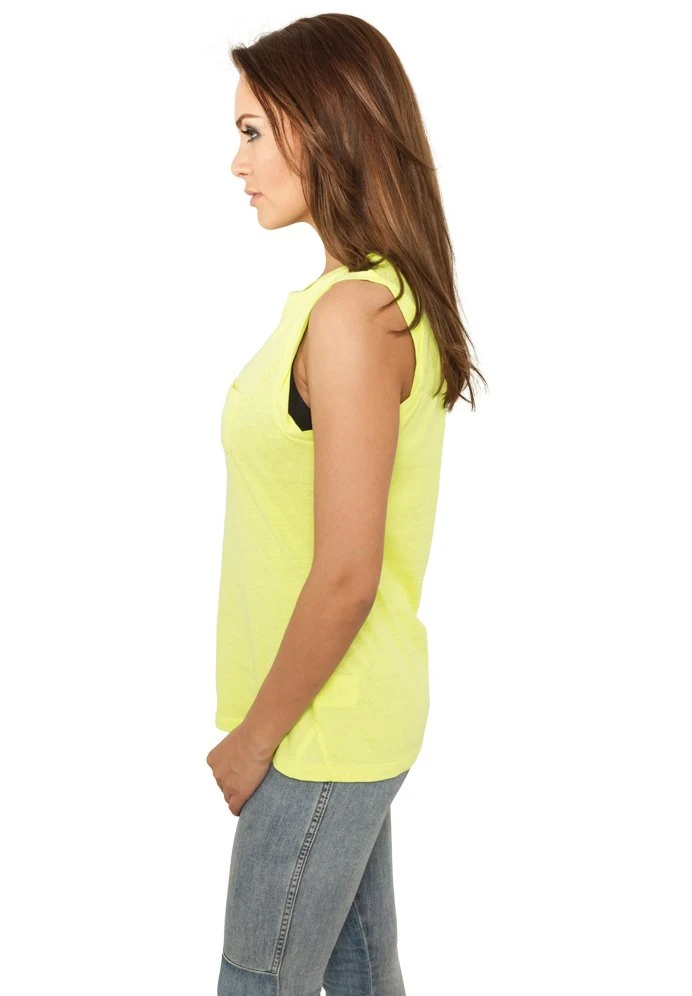 URBAN CLASSICS DamenTee - Top - Neonyellow 5 URBAN CLASSICS DamenTee - Top - Neonyellow - Afbeelding 3