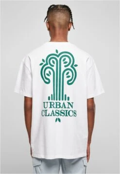 URBAN CLASSICS Organic Tree Logo Tee - T-Shirt Print - White