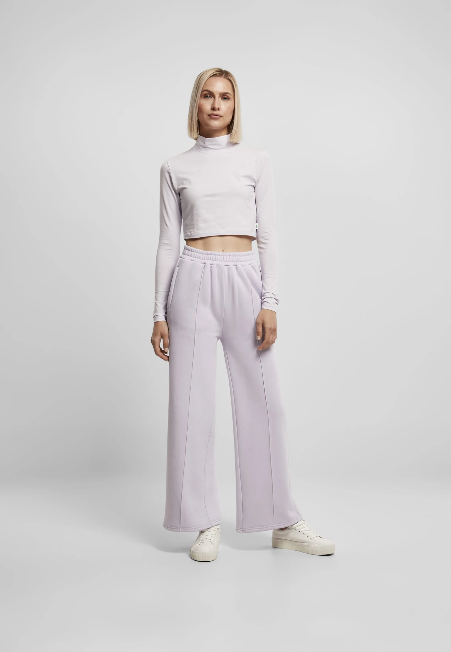 URBAN CLASSICS Organic Cropped Turtelneck - Longsleeve - Softlilac 4 URBAN CLASSICS Organic Cropped Turtelneck - Longsleeve - Softlilac - Afbeelding 2