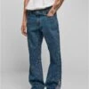 URBAN CLASSICS Triangle - Bootcut Jeans - Mid Indigo Washed