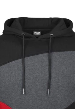 URBAN CLASSICS Zig Zag - Hoodie - Black/Grey/Red -Urban Classics 0ec3cf01295a4c07acfd3333d42e592c