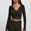 URBAN CLASSICS CroppedWrapped - Longsleeve - Black