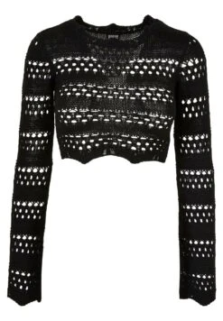 URBAN CLASSICS Cropped Crochet - Trui - Black -Urban Classics 10ab9cd134c14f20836b76a1e713e66d