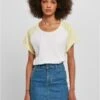 URBAN CLASSICS Contrast Raglan - T-Shirt Print - White Softyellow 2 URBAN CLASSICS Contrast Raglan - T-Shirt Print - White Softyellow -Urban Classics 1195c2b37a3d4e4da93d03bdb129c366