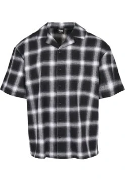 URBAN CLASSICS Loose Checked Resort Shirt - Overhemd - Black/White