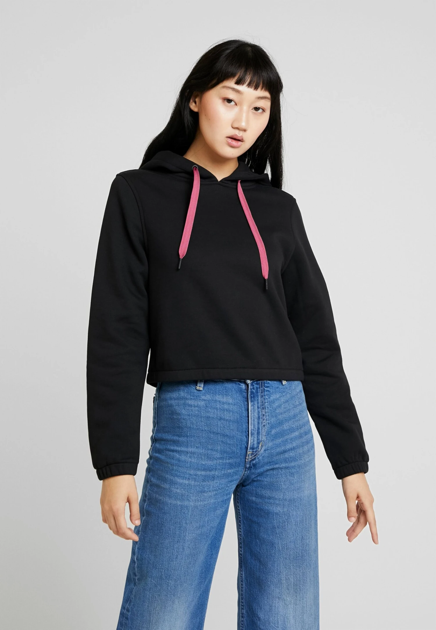 URBAN CLASSICS Ladies Contrast Drawstring Hoody - Hoodie - Black 3 URBAN CLASSICS Ladies Contrast Drawstring Hoody - Hoodie - Black