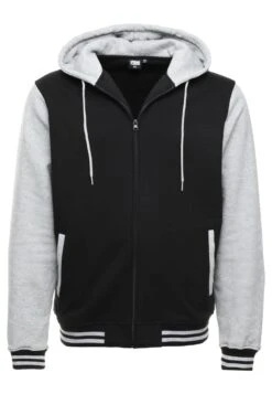 URBAN CLASSICS 2-Tone Zip Hoody - Sweater Met Rits - Black/Grey