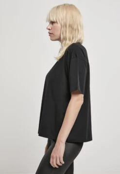URBAN CLASSICS Ladies Organic Oversized Pleat Tee - T-Shirt Basic - Black -Urban Classics 187174117e2a4fde9a3be15639392e00