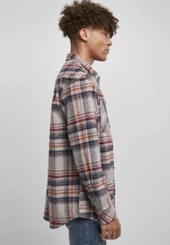 URBAN CLASSICS Heavy Curved- Overhemd - Grey Red -Urban Classics 19713f6070db467a9c17f4d35e0655ca