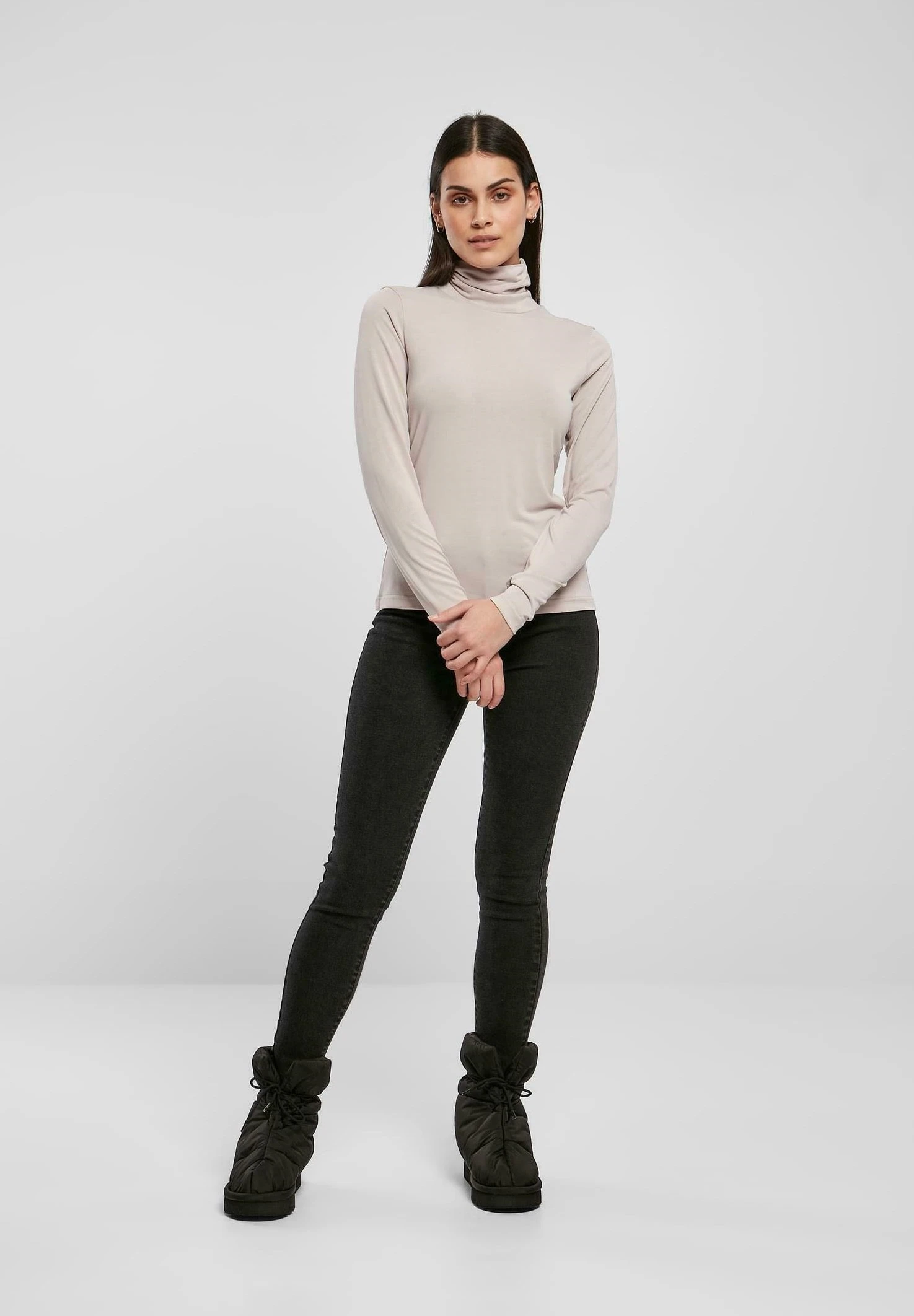 URBAN CLASSICS Turtleneck Longsleeve - Longsleeve - Warmgrey 4 URBAN CLASSICS Turtleneck Longsleeve - Longsleeve - Warmgrey - Afbeelding 2