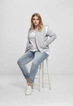 URBAN CLASSICS Sweater Met Rits - Grey White -Urban Classics 1cda12fde4cb43a2bbf6183cdfbfb68b