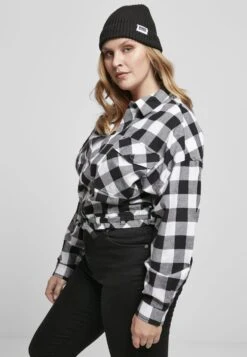 URBAN CLASSICS Overhemdblouse - Black/White -Urban Classics 1d59425562ed44e4a495ec3e9eebb796
