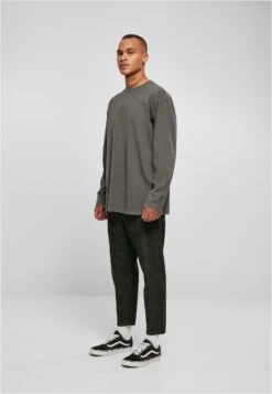 URBAN CLASSICS Cropped Tapered- Jeans Tapered Fit - Realblack Washed -Urban Classics 1ddb7770185c45b7b93331cc0f529ce9