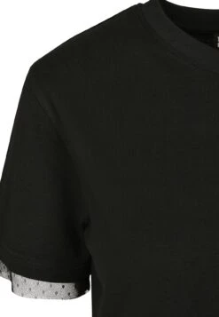 URBAN CLASSICS Boxy Lace- Jerseyjurk - Black -Urban Classics 1e99dfd16d7a44e2b93ab68e38819d05