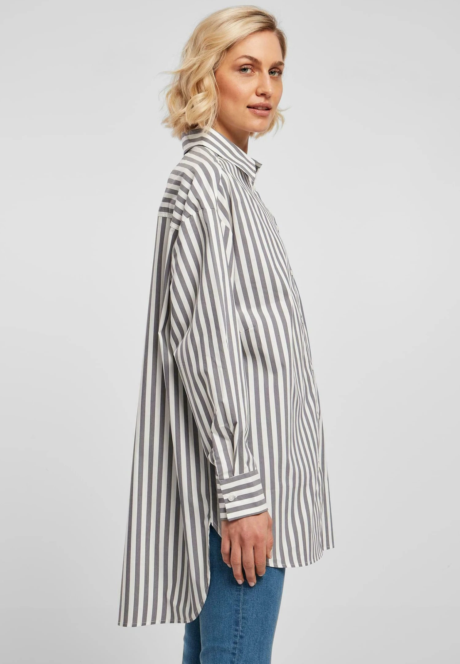 URBAN CLASSICS Overhemdblouse - White Darkshadow 6 URBAN CLASSICS Overhemdblouse - White Darkshadow - Afbeelding 4