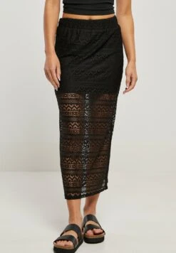 URBAN CLASSICS Stretch Crochet - Maxirok - Black