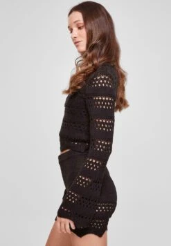 URBAN CLASSICS Cropped Crochet - Trui - Black -Urban Classics 2653507c339649f5b89e638bf7e70988