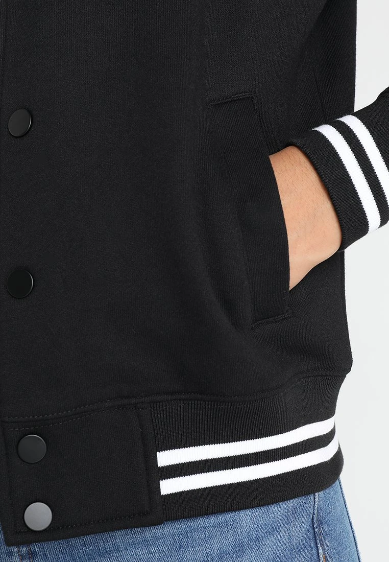 URBAN CLASSICS Ladies Inset College Jacket - Sweater Met Rits - Black/White 7 URBAN CLASSICS Ladies Inset College Jacket - Sweater Met Rits - Black/White - Afbeelding 5