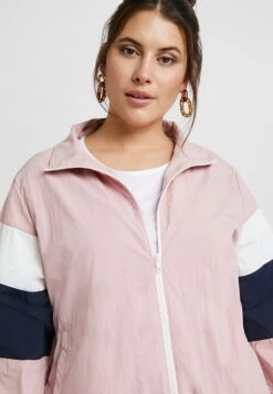 Ladiescrinkle Track- Windjack - Darkrose/Navy/White -Urban Classics 27e65b670c7a455085c073dff0e3e718