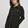 URBAN CLASSICS Ladies Long Corduroy Overshirt - Overhemdblouse - Black