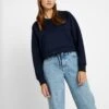 URBAN CLASSICS Ladies Oversized Short Raglan Crew - Sweater - Midnigh Tnavy -Urban Classics 28cb38976c7a4d2d99a957485a661f33