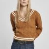 URBAN CLASSICS V-Neck- Trui - Toffee Wht