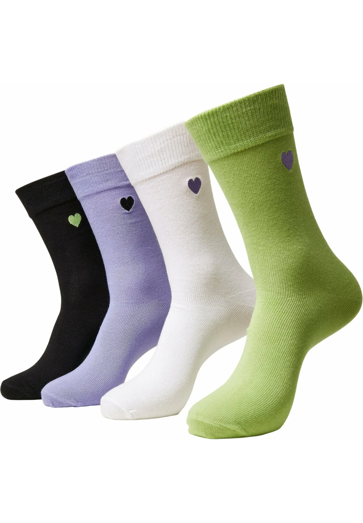 URBAN CLASSICS Heart 4 Pack - Sokken - Black Lilac Lime White 3 URBAN CLASSICS Heart 4 Pack - Sokken - Black Lilac Lime White