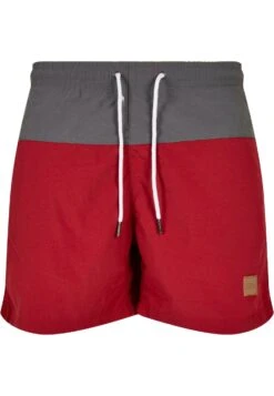 URBAN CLASSICS Block- Zwemshorts - Brickred/Darkshadow