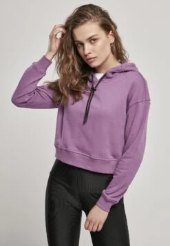 URBAN CLASSICS Ladies Short Terry Hoody - Hoodie - Duskviolet