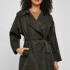URBAN CLASSICS Crinkle Minimal - Trenchcoat - Black