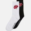 URBAN CLASSICS Rolling Stones Tongue Socks Unisex 2 Pack - Sokken - Black/White