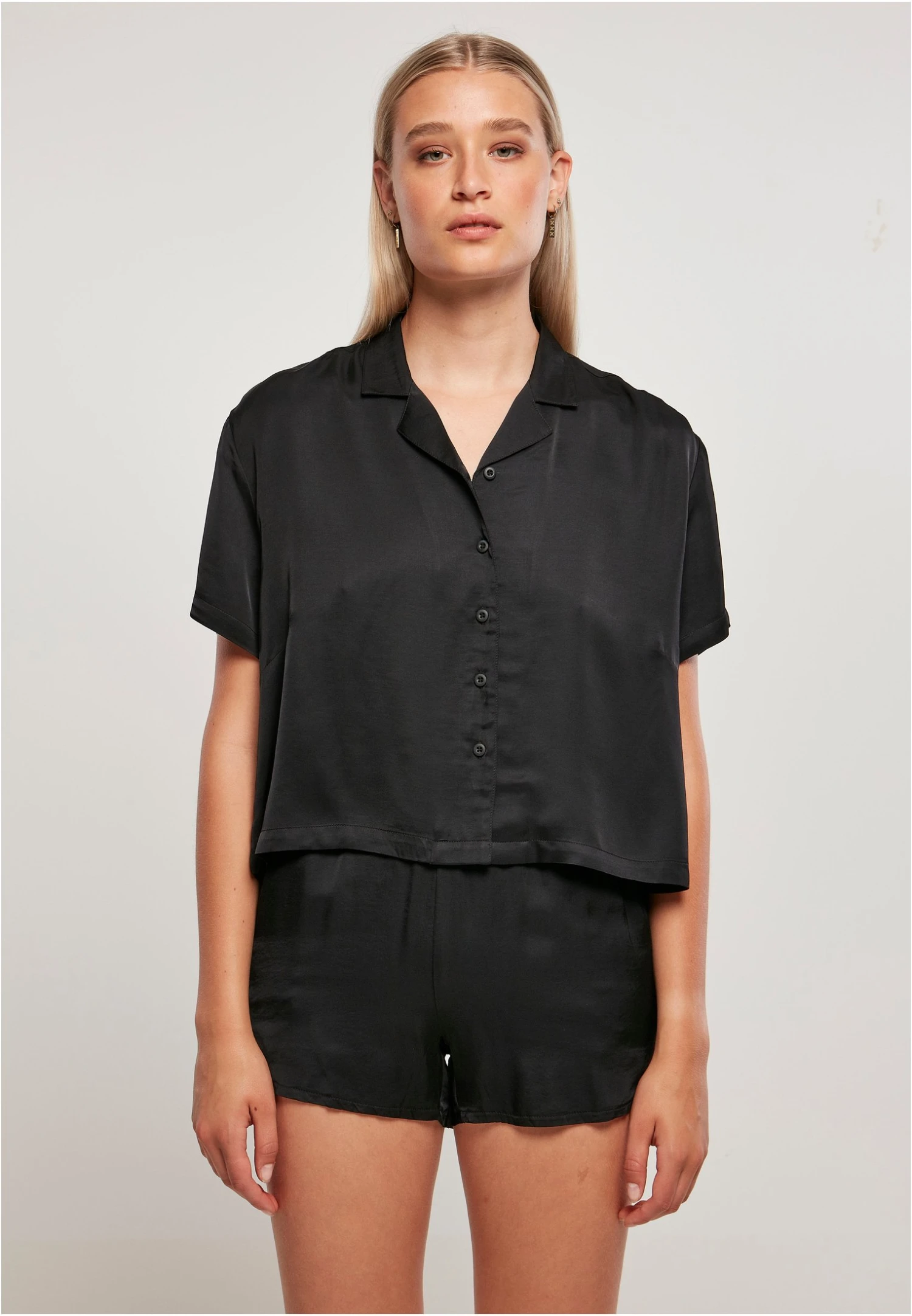 URBAN CLASSICS Overhemdblouse - Black 3 URBAN CLASSICS Overhemdblouse - Black