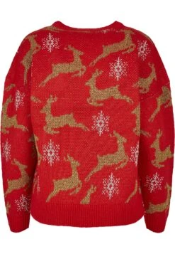 URBAN CLASSICS Oversized Christmas - Trui - Red/Gold -Urban Classics 31b01c7ee49b491e983bdfa478cab761