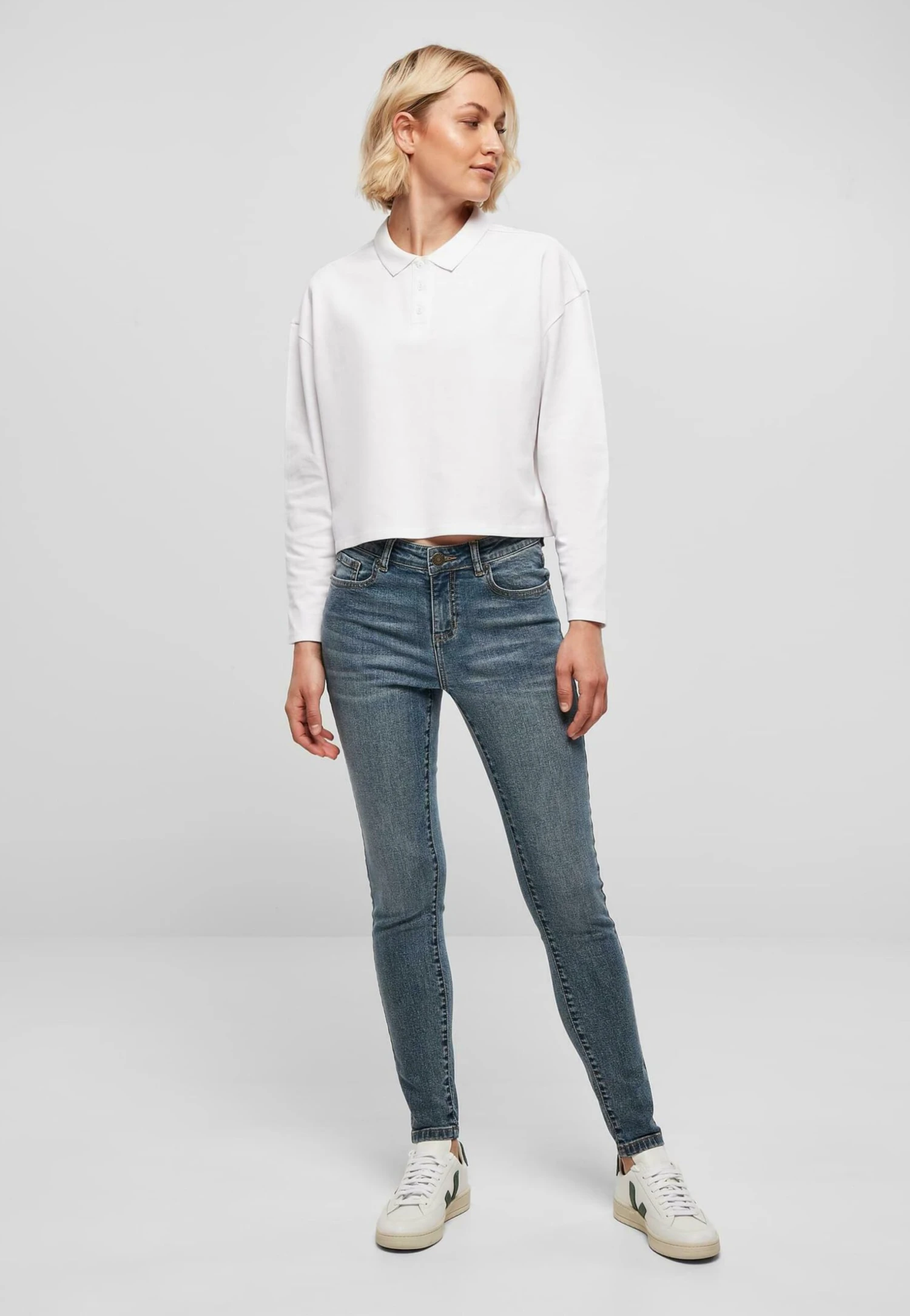 URBAN CLASSICS Mid Waist- Jeans Skinny Fit - Midstone Washed 4 URBAN CLASSICS Mid Waist- Jeans Skinny Fit - Midstone Washed - Afbeelding 2