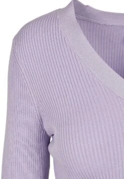 URBAN CLASSICS Ladies Short Rib Knit Cardigan - Vest - Lilac -Urban Classics 32b17a3b35a14d709921e0b440ad9f4c