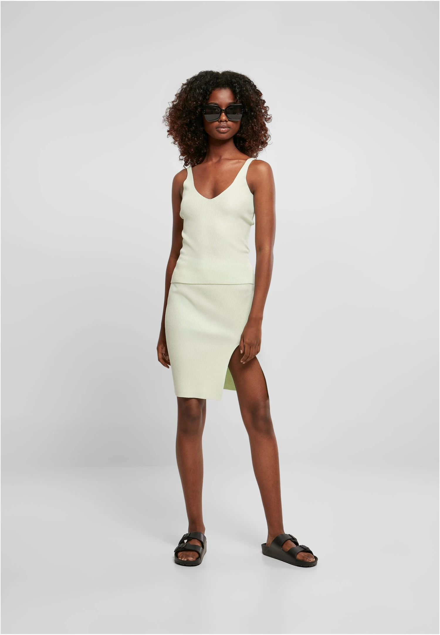 URBAN CLASSICS Ladies Rib Knit Top - Top - Lightmint 4 URBAN CLASSICS Ladies Rib Knit Top - Top - Lightmint - Afbeelding 2