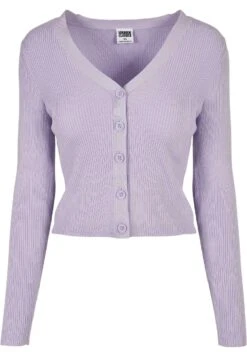 URBAN CLASSICS Ladies Short Rib Knit Cardigan - Vest - Lilac -Urban Classics 3372a66a117943c69d5ed95475c2e455