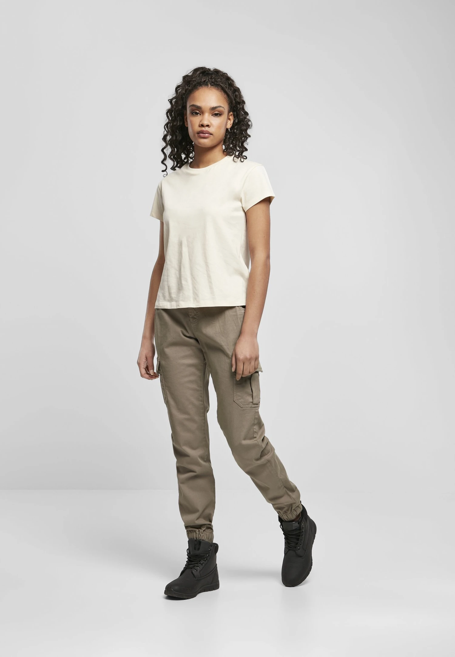 URBAN CLASSICS Ladies Basic Box Tee - T-Shirt Basic - Whitesand 4 URBAN CLASSICS Ladies Basic Box Tee - T-Shirt Basic - Whitesand - Afbeelding 2