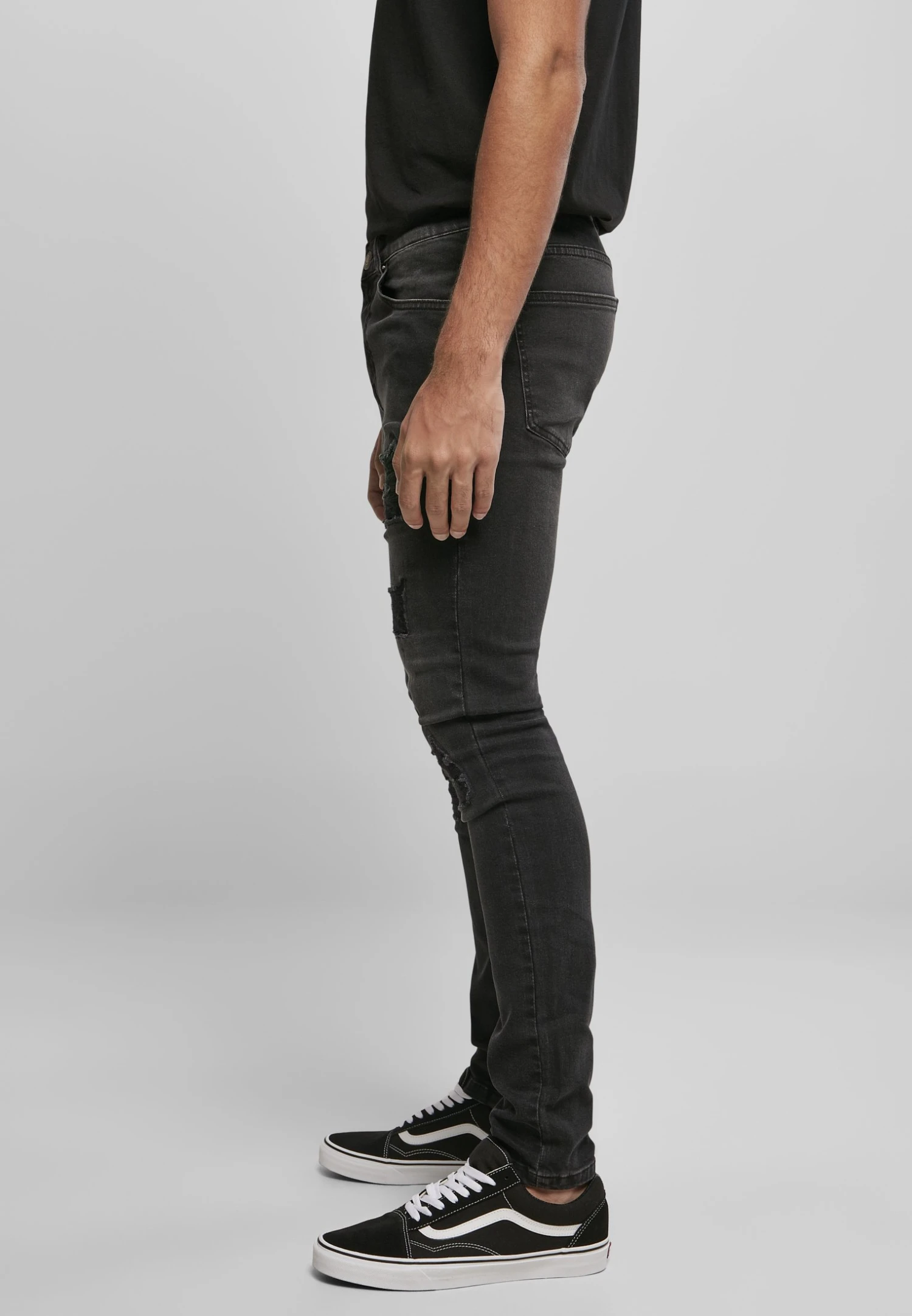 URBAN CLASSICS Heavy Destroyed Slim Fit Jeans - Slim Fit Jeans - Realblk Heavy Destroyed Washed 6 URBAN CLASSICS Heavy Destroyed Slim Fit Jeans - Slim Fit Jeans - Realblk Heavy Destroyed Washed - Afbeelding 4